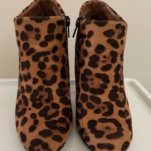 Leopard ankle booties